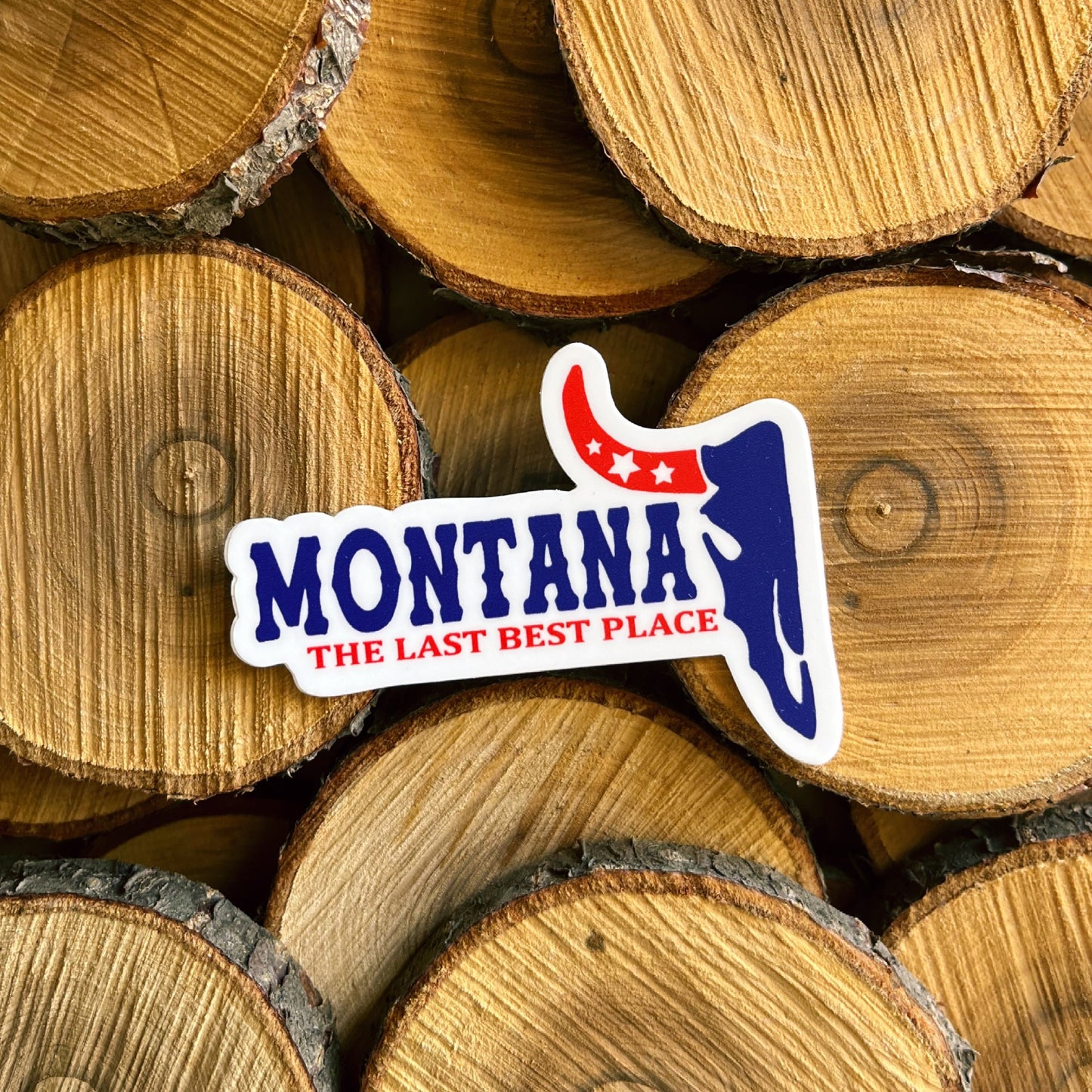 MONTANA LAST BEST PLACE RED, WHITE, & BLUE STICKER