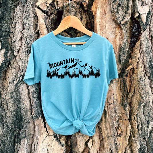 YOUTH MONTANA ON MOUNTAIN TIME TEE -BLUE LAGOON