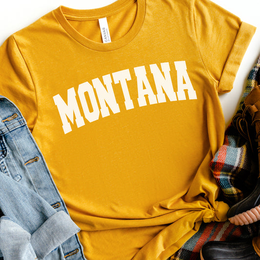 BASIC MONTANA TEE -MUSTARD/WHITE