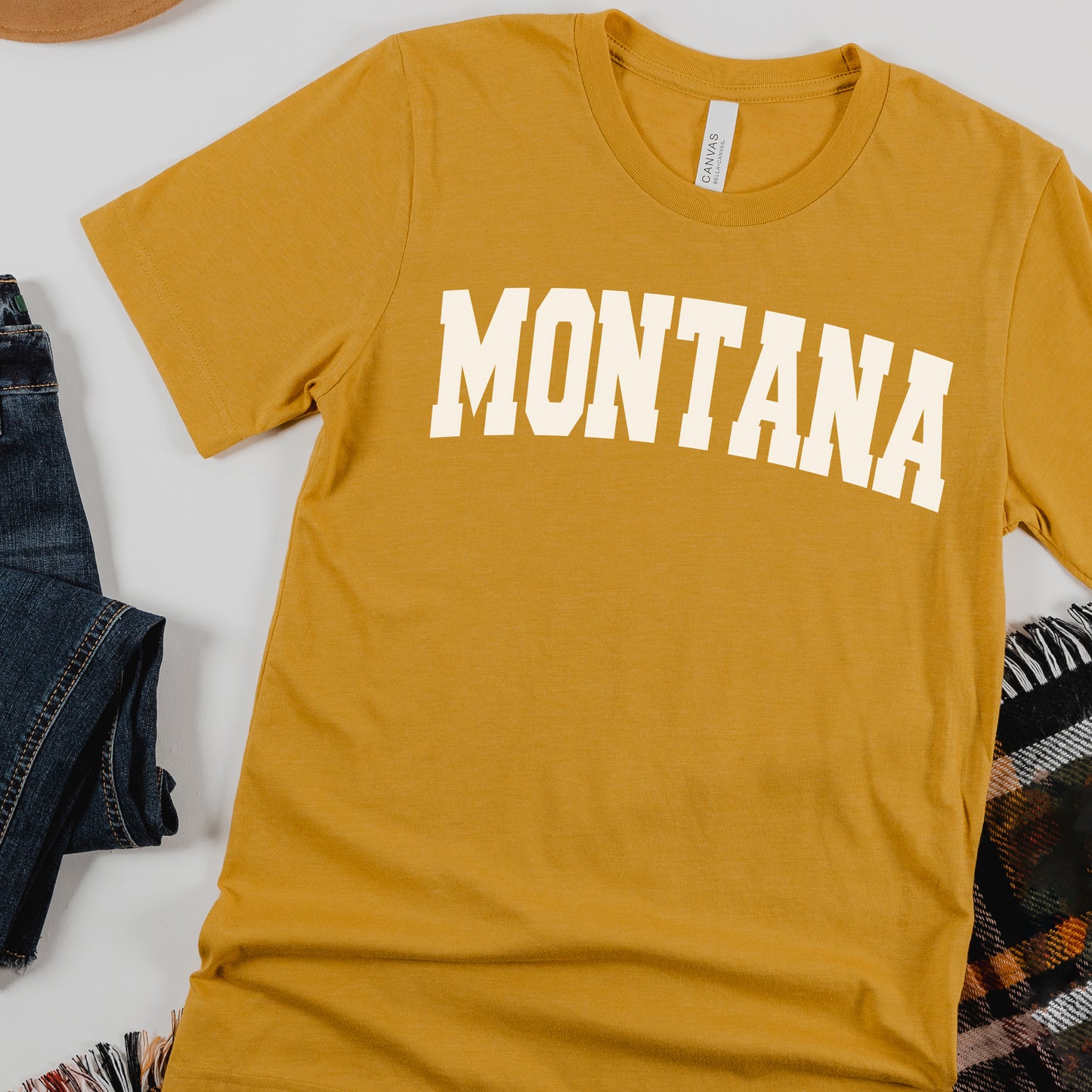 YOUTH BASIC MONTANA TEE -MUSTARD/WHITE