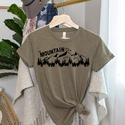 MONTANA ON MOUNTAIN TIME TEE -HEATHER OLIVE