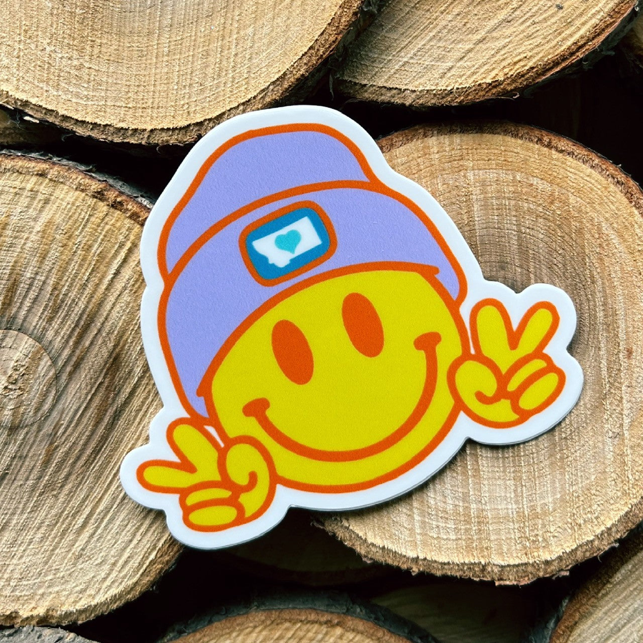 MONTANA BEANIE SMILEY FACE STICKERS
