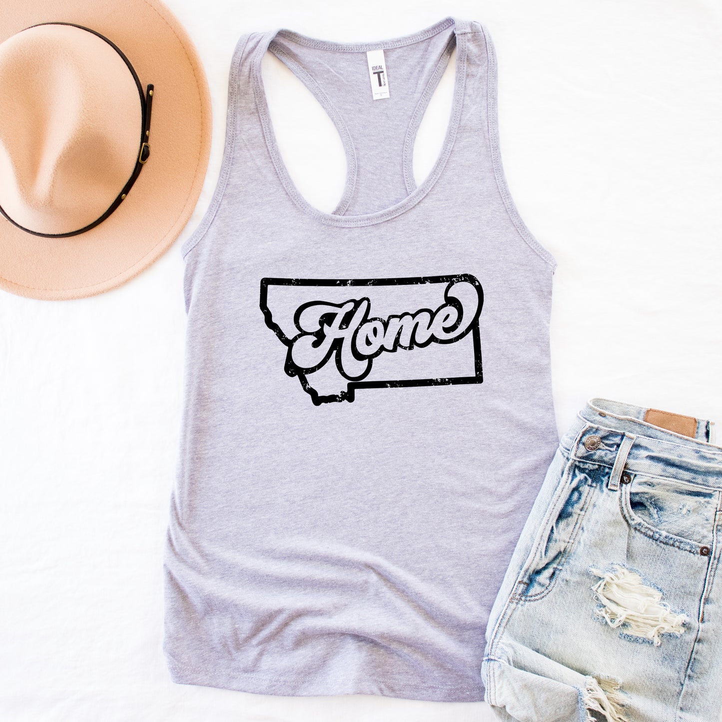 LADIES MONTANA HOME TANK -GREY/BLACK
