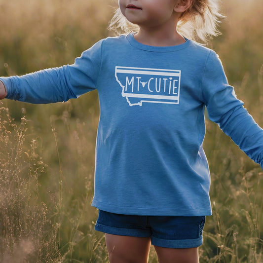 TODDLER MT CUTIE LONG SLEEVE -HEATHER COLUMBIA BLUE