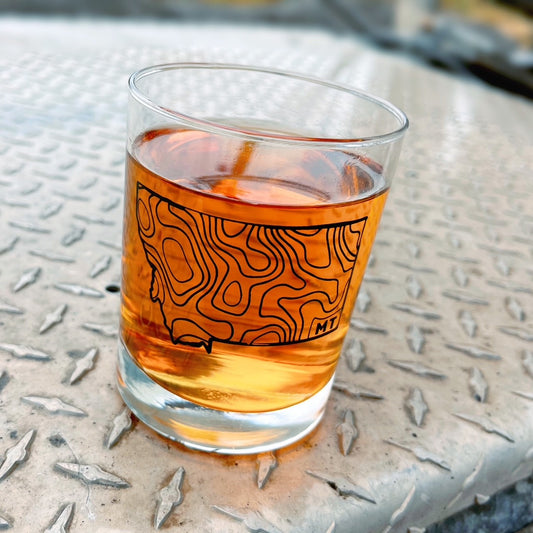 MONTANA TOPOGRAPHIC DOUBLE OLD FASHIONED GLASS