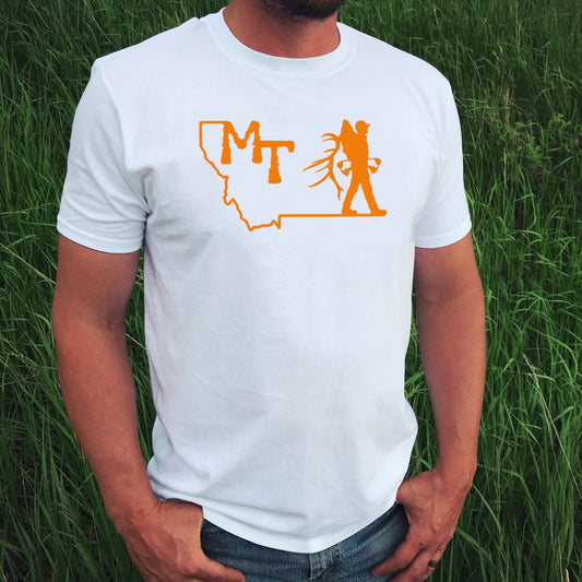 CLOSEOUT! Men's Montana Hunter Tee -White/Orange