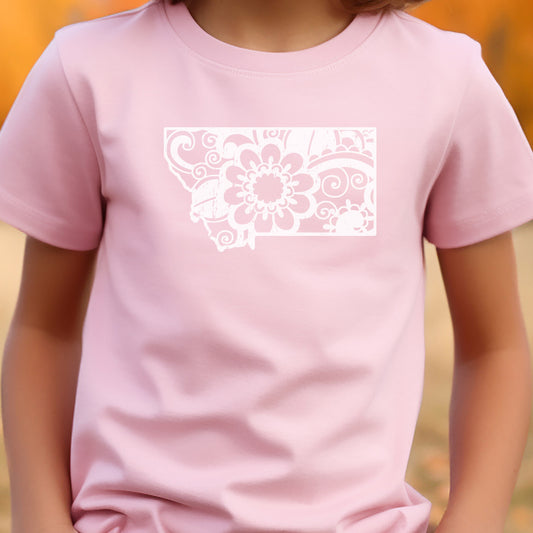 YOUTH FLORAL MONTANA TEE -LIGHT PINK