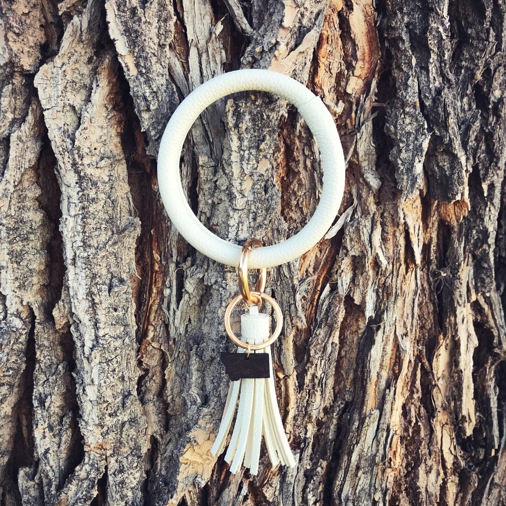 CLOSEOUT! WOODEN MT CHARM BANGLE KEY RING