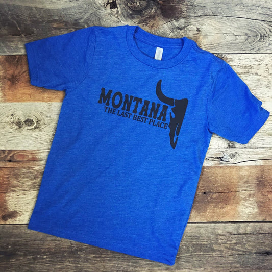 YOUTH MONTANA LAST BEST PLACE TEE -BLUE