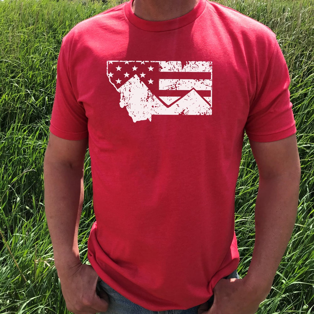 MEN'S MT FLAG TEE -RED/WHITE