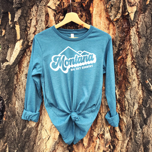 LADIES MONTANA BIG SKY COUNTRY LONG SLEEVE -TEAL