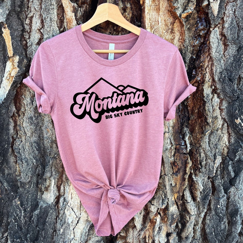 LADIES MONTANA BIG SKY COUNTRY TEE -MAUVE