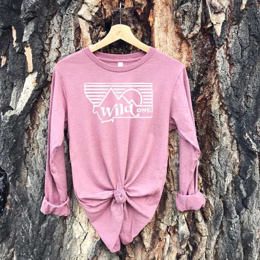 YOUTH MONTANA WILD ONE LONG SLEEVE -MAUVE