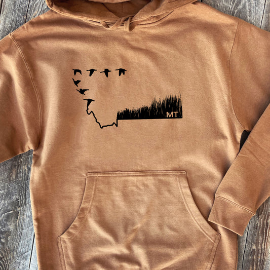MEN'S MONTANA WATERFOWL HOODIE -CARAMEL