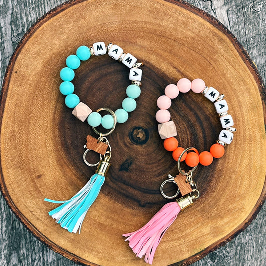 MONTANA MAMA SILICONE BEAD KEY RING BRACELET