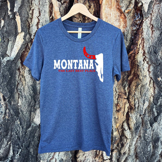 CLOSEOUT! UNISEX MONTANA LAST BEST PLACE TEE -NAVY