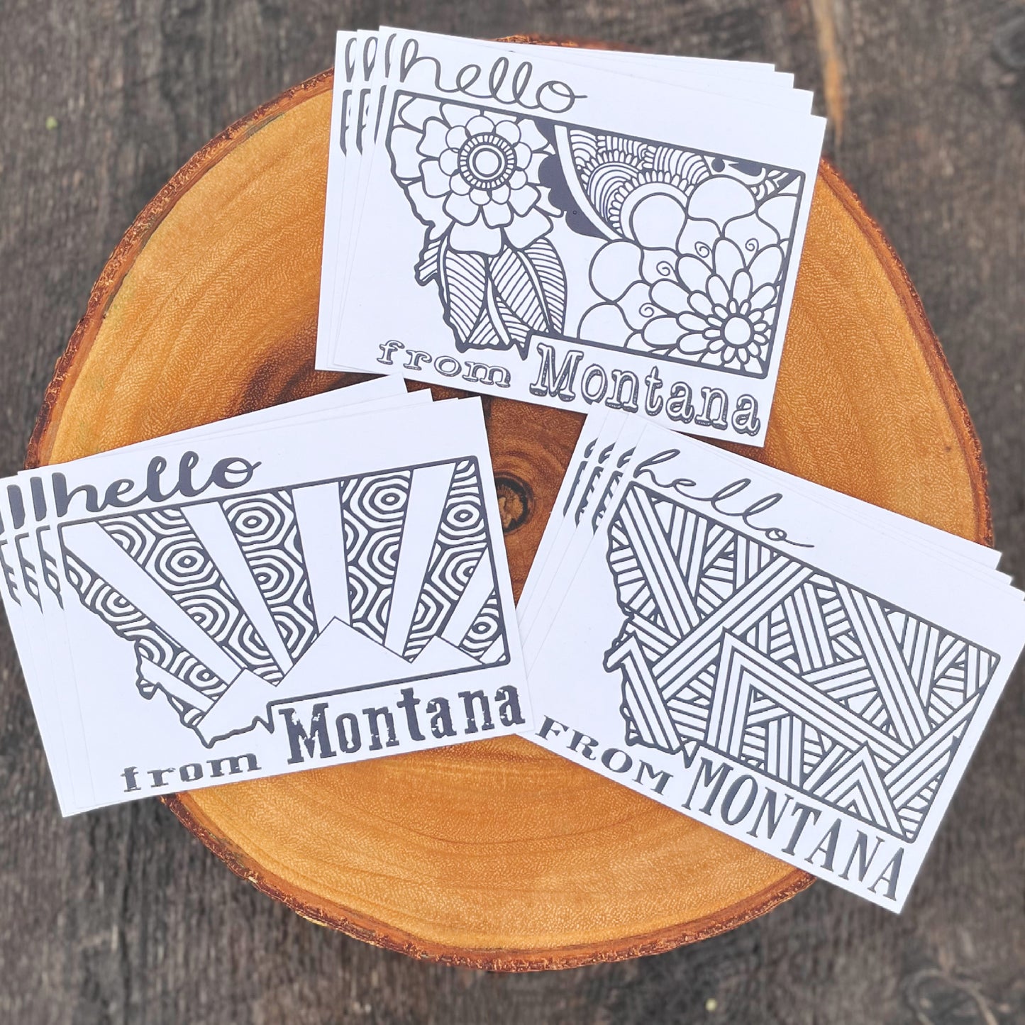 MONTANA COLOR-IN POSTCARDS -SET OF 12