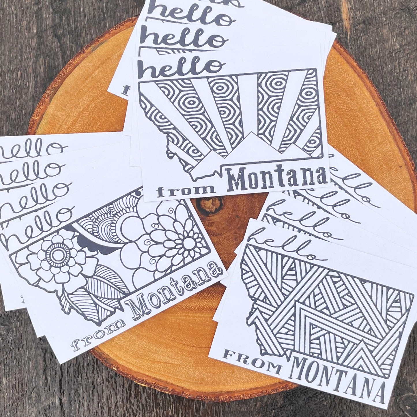 MONTANA COLOR-IN POSTCARDS -SET OF 12