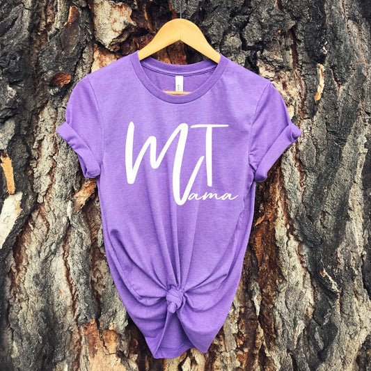 CLOSEOUT! LADIES MONTANA MAMA TEE -PURPLE