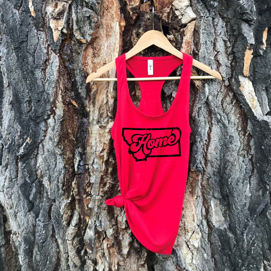 LADIES MONTANA HOME TANK -RED/BLACK