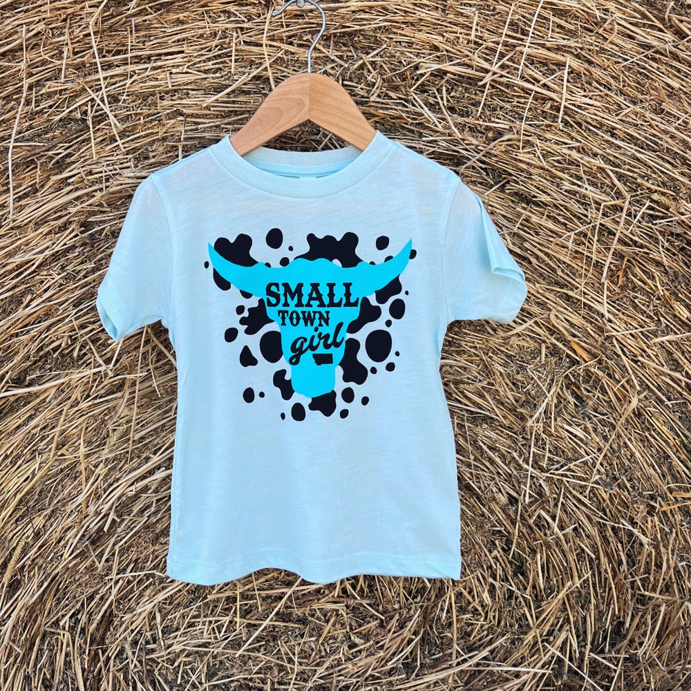 TODDLER MONTANA SMALL TOWN GIRL TEE -ICE BLUE