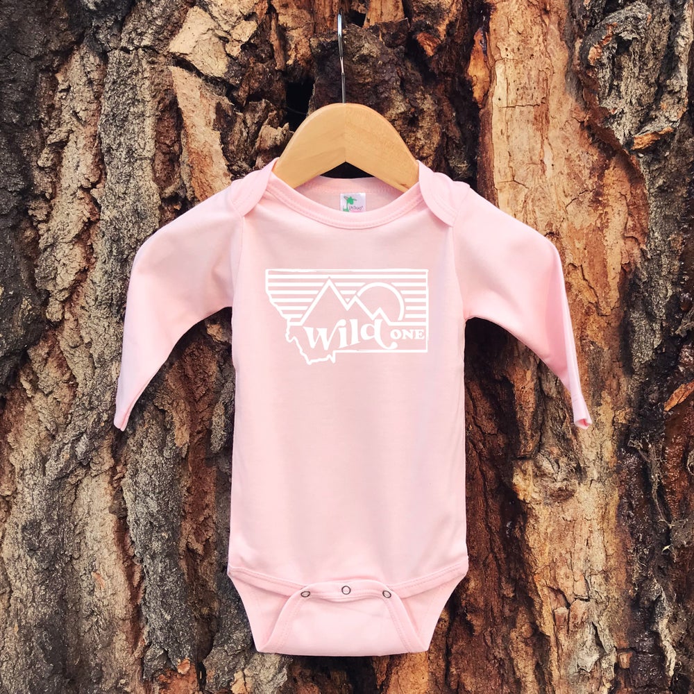 MONTANA WILD ONE LONG SLEEVE ONESIE -PINK