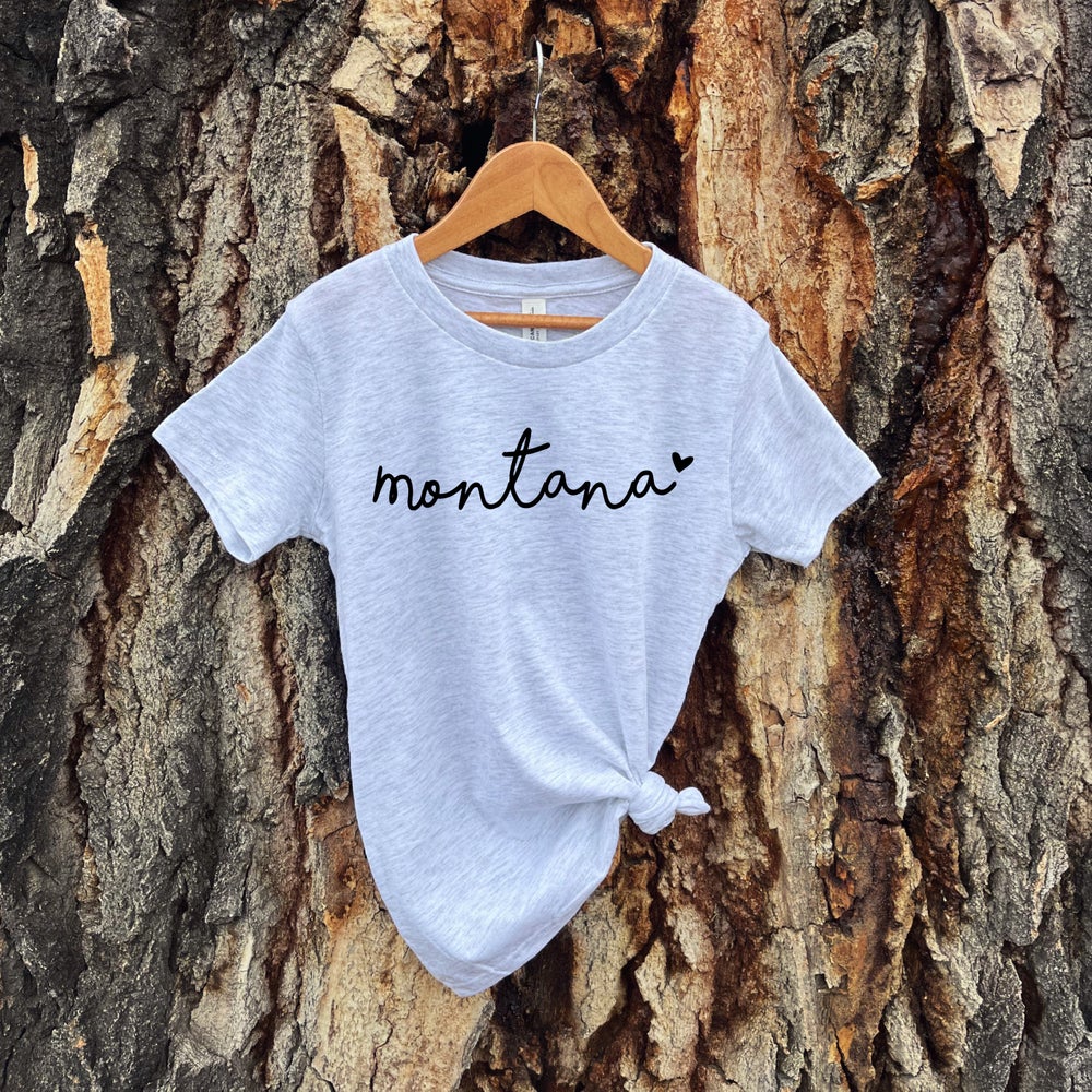 YOUTH MONTANA HEART TEE -ASH GREY