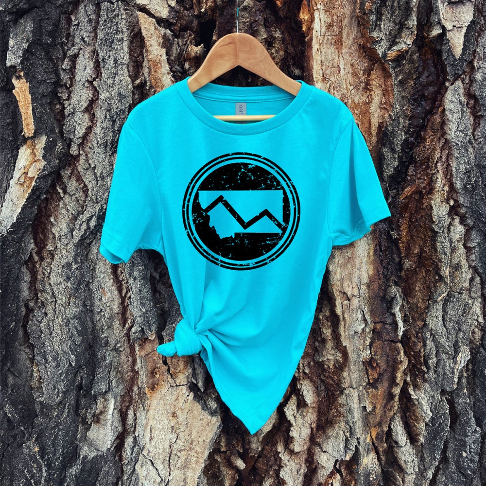 CLOSEOUT! YOUTH MONTANA MOUNTAIN TEE -TURQUOISE