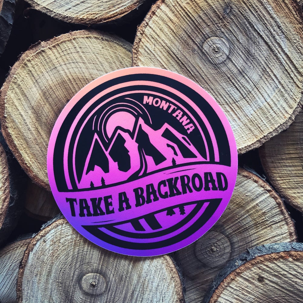 MONTANA TAKE A BACKROAD STICKER -PURPLE OMBRE