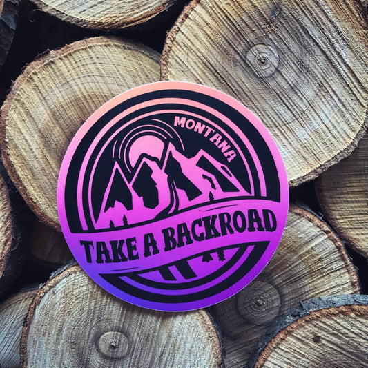 MONTANA TAKE A BACKROAD STICKER -PURPLE OMBRE
