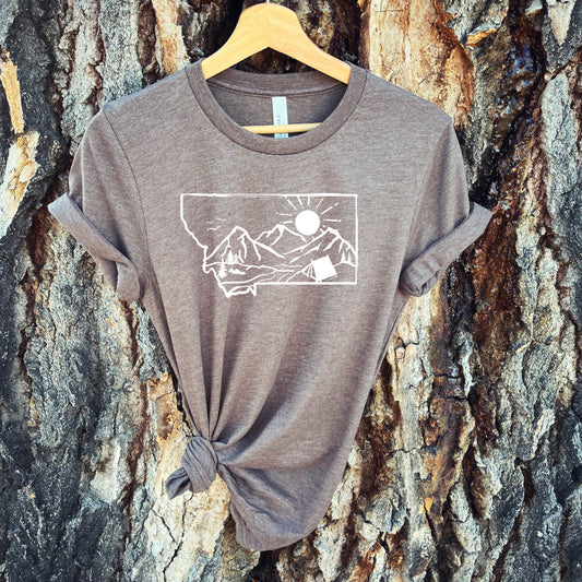 MONTANA CAMP TEE -BROWN