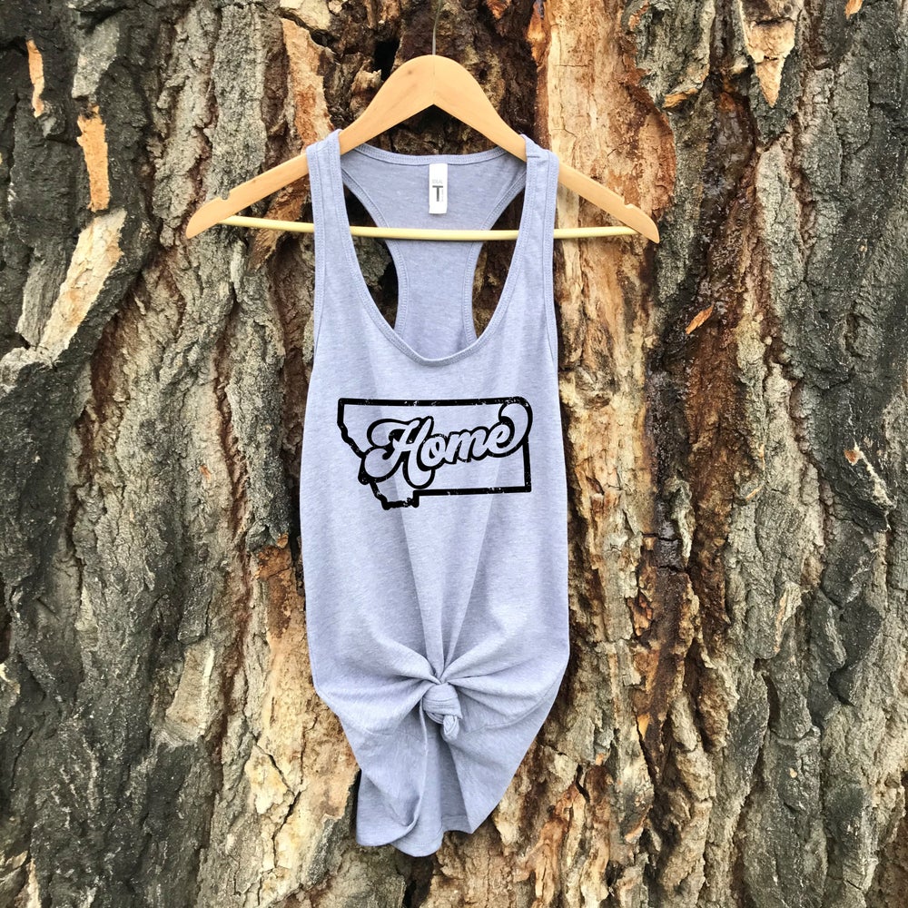LADIES MONTANA HOME TANK -GREY/BLACK