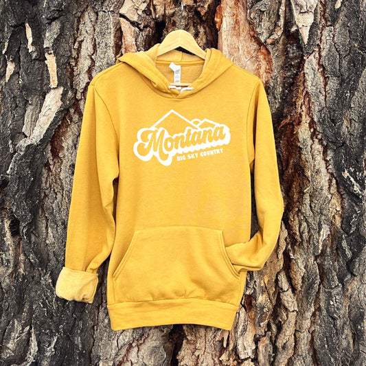 LADIES MONTANA BIG SKY COUNTRY HOODIE -MUSTARD