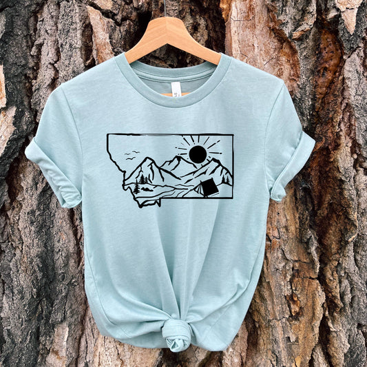 MONTANA CAMP TEE -DUSTY BLUE
