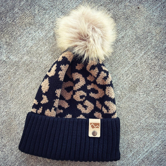 CLOSEOUT! MONTANA MOUNTAINS LEOPARD POM BEANIE