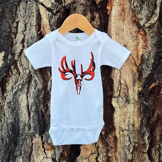 MT WHITETAIL BUCK ONESIE -WHITE