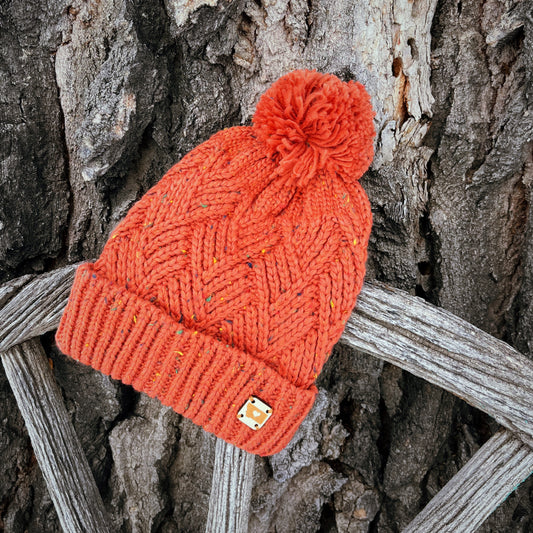 MONTANA HEART KNIT POM BEANIE