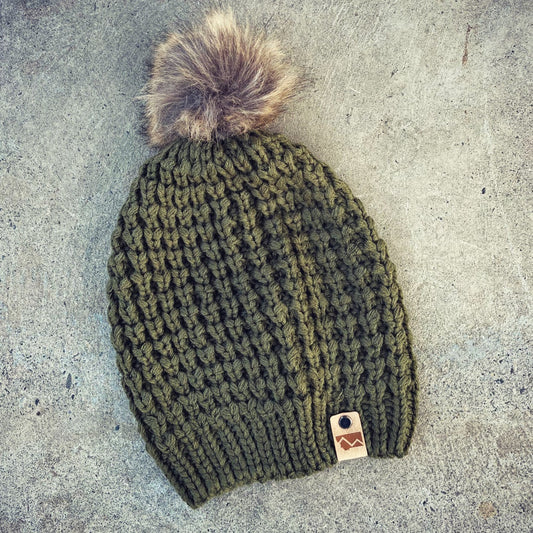 CLOSEOUT! MONTANA MOUNTAIN TEXTURED POM BEANIE