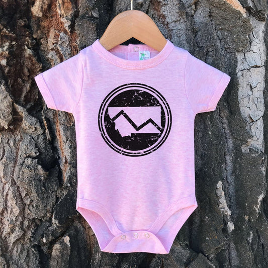 CLOSEOUT! MONTANA MOUNTAIN ONESIE -PINK