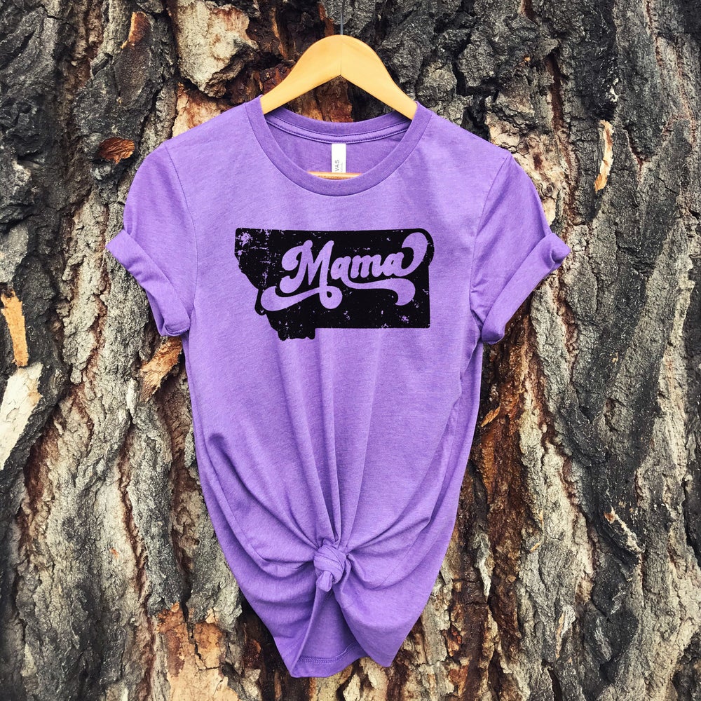 CLOSEOUT! RETRO MONTANA MAMA TEE -PURPLE