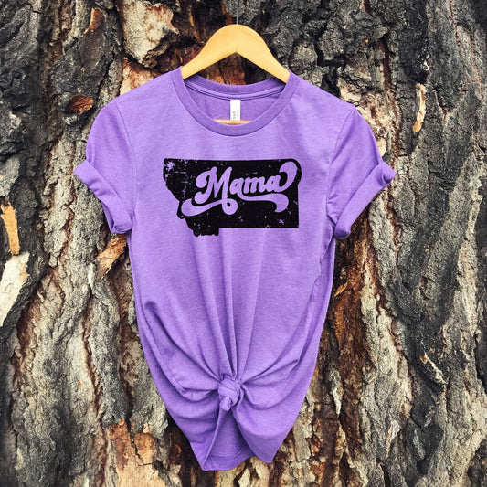 CLOSEOUT! RETRO MONTANA MAMA TEE -PURPLE