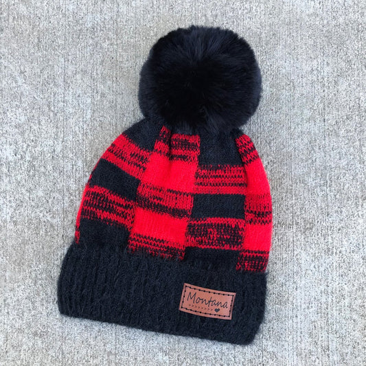 CLOSEOUT! MONTANA LOVE BUFFALO PLAID BEANIE