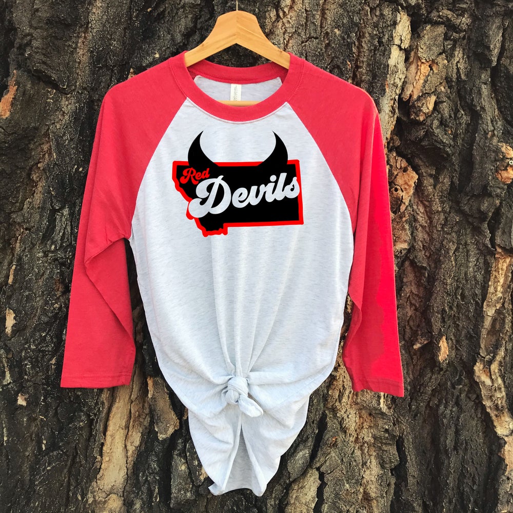 Red Deviles RED DEVILS RAGLAN -RED – Back Road Designs