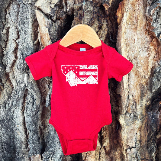 CLOSEOUT! MT FLAG ONESIE -RED