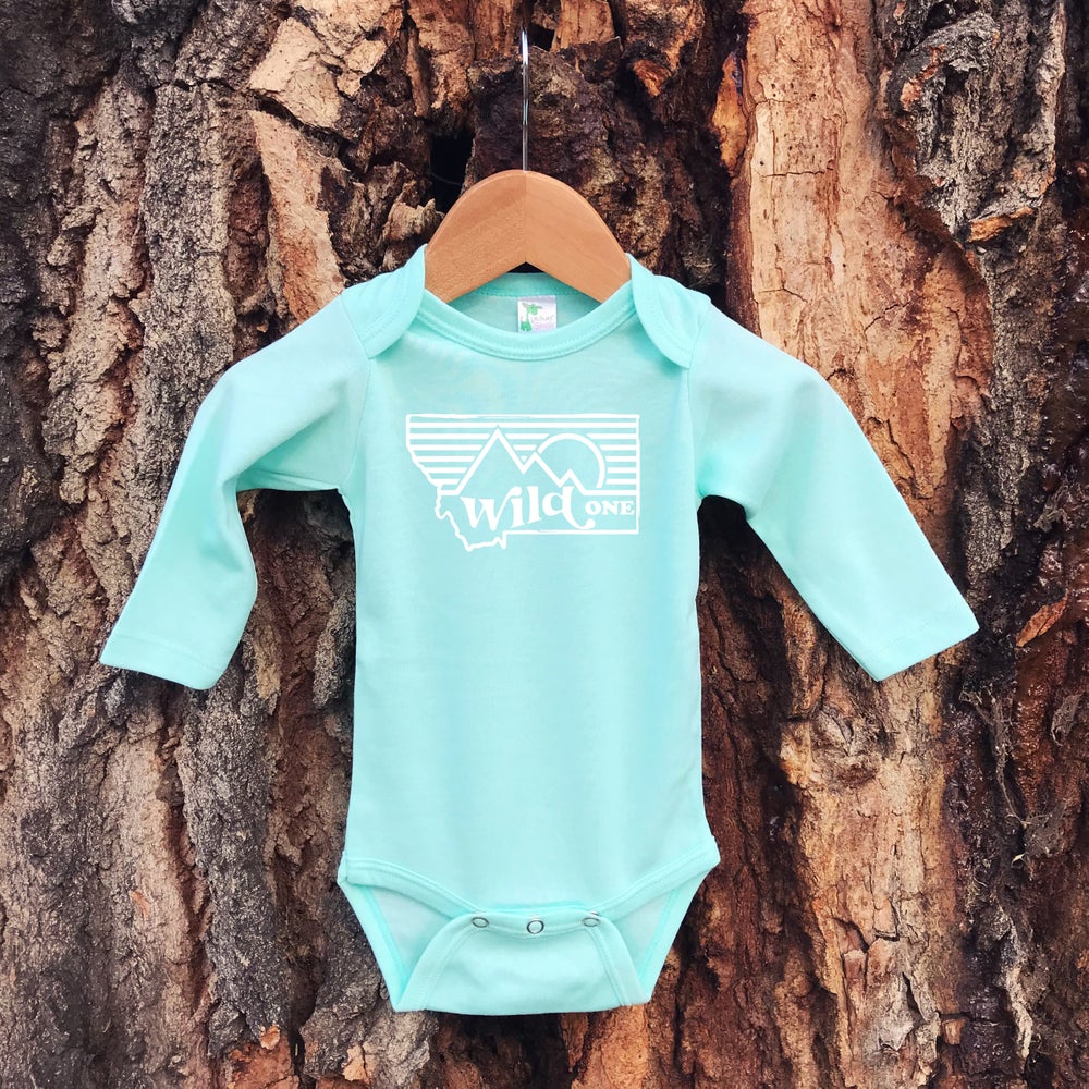 MONTANA WILD ONE LONG SLEEVE ONESIE -MINT