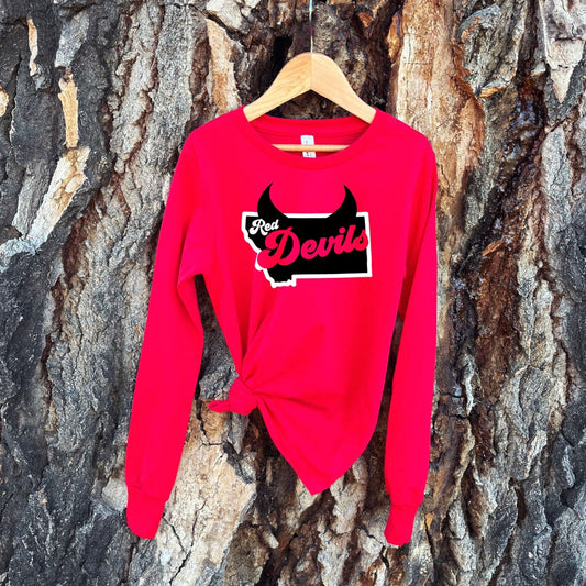 RED DEVILS STATE LONG SLEEVE -YOUTH AND ADULT SIZES