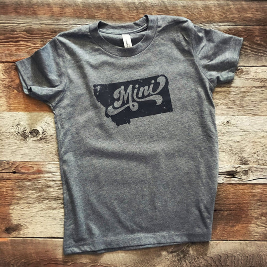 CLOSEOUT! YOUTH RETRO MONTANA MINI TEE- GRAY