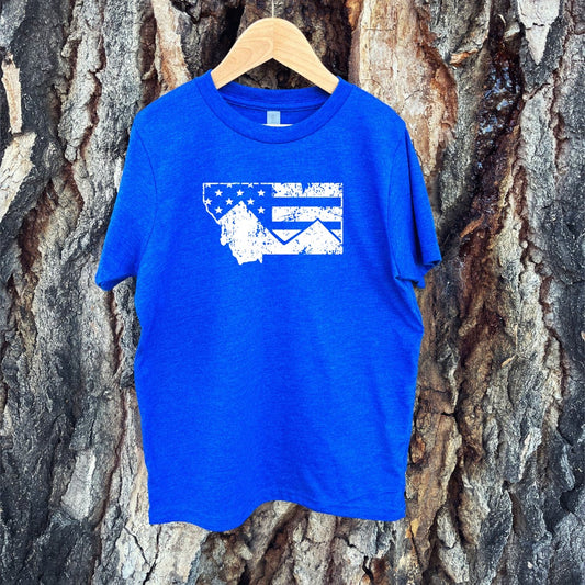 YOUTH MT FLAG TEE -ROYAL